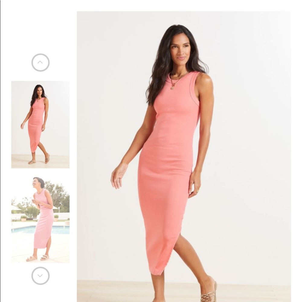 Michael Stars Ultra rib dress in coral  (Large)